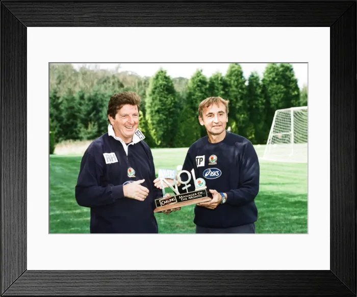 Framed Print : Blackburn Rovers manager Roy Hodgson holding the Carling Manager of the Month Award with Framed Print : Blackburn Rovers manager Roy Hodgson holding the Carling Manager of the Month Award with
