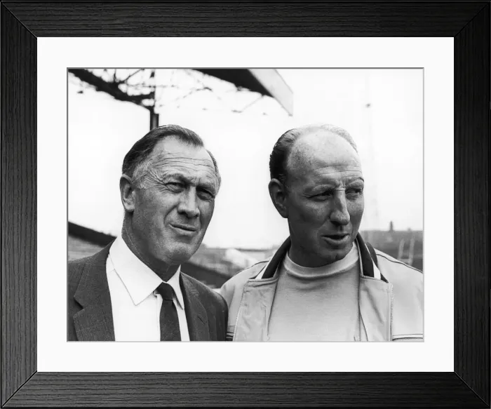 Framed Print : Manchester City Manager Joe Mercer seen here with Dave Ewing at Maine Road Framed Print : Manchester City Manager Joe Mercer seen here with Dave Ewing at Maine Road