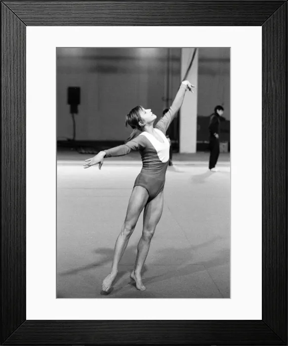 Framed Print : Olga Korbut, Olympic Gymnast, training with Soviet Union Gymnastics Team, at Earls Court Framed Print : Olga Korbut, Olympic Gymnast, training with Soviet Union Gymnastics Team, at Earls Court