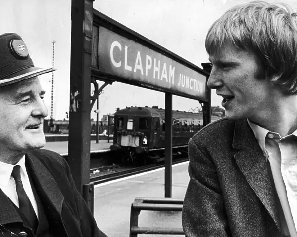 Dennis Waterman and his father Harry Frank Waterman who works as a ticket collector