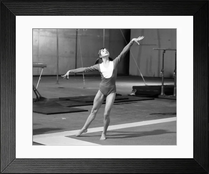 Framed Print : Olga Korbut, Olympic Gymnast, training with Soviet Union Gymnastics Team, at Earls Court Framed Print : Olga Korbut, Olympic Gymnast, training with Soviet Union Gymnastics Team, at Earls Court