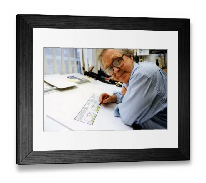 Framed Print : Gren Jones, cartoonist South Wales Echo Copyright Media Wales. 4th December 1997