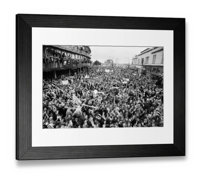 Framed Print : Southampton FC, FA Cup Winners 1976. Players celebrate win with fans during parade Framed Print : Southampton FC, FA Cup Winners 1976. Players celebrate win with fans during parade