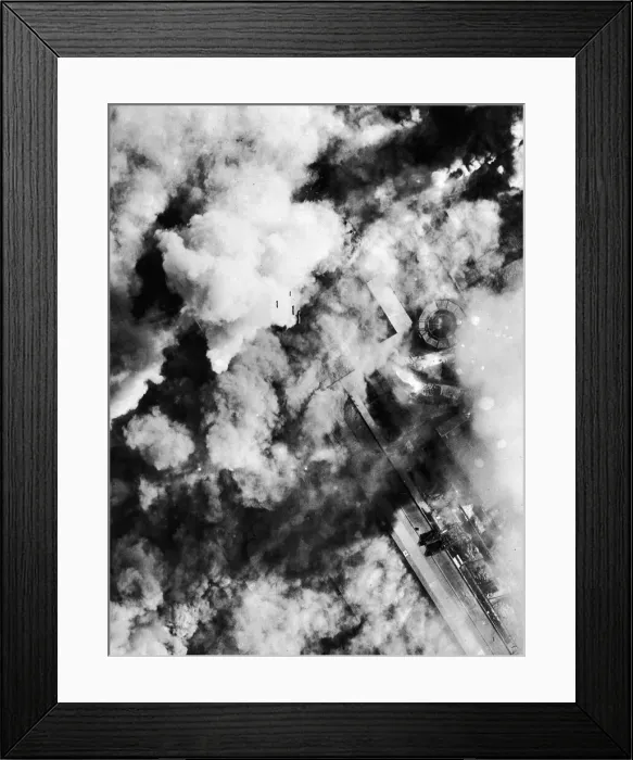 Framed Print : BOSTONS ATTACK ST ELWORKS AT DEMAIN, FRANCE. These planes which fly close