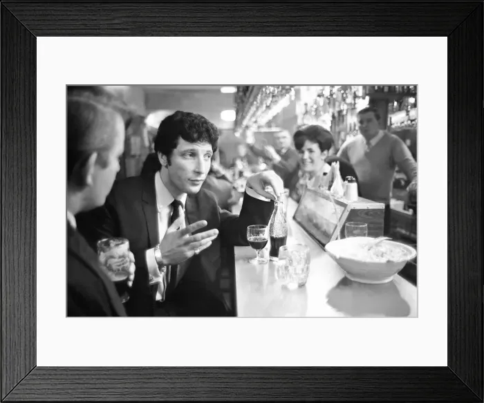 Framed Print : Tom Jones, enjoys a drink, 22nd February 1965