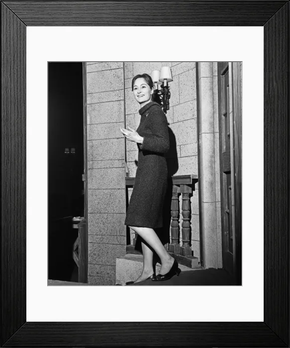 Framed Print : Actress Rosalind Worth backstage at the Ambassadors Theatre in London before her Framed Print : Actress Rosalind Worth backstage at the Ambassadors Theatre in London before her