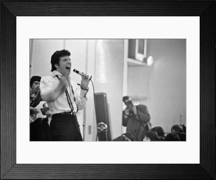 Framed Print : Tom Jones, performing at the Atlantic Ballroom in Woking, 28th February 1965 Framed Print : Tom Jones, performing at the Atlantic Ballroom in Woking, 28th February 1965