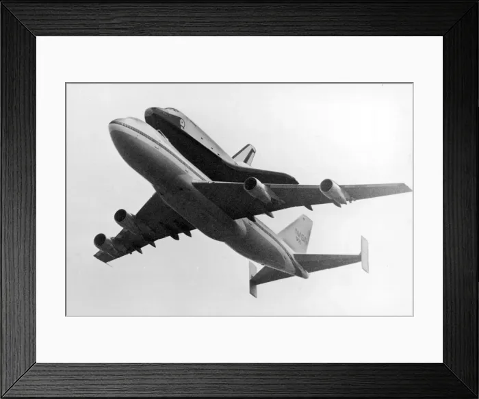 Framed Print : Space Shuttle Enterprise, piggy back on a NASA 747 Jumbo Jet Framed Print : Space Shuttle Enterprise, piggy back on a NASA 747 Jumbo Jet