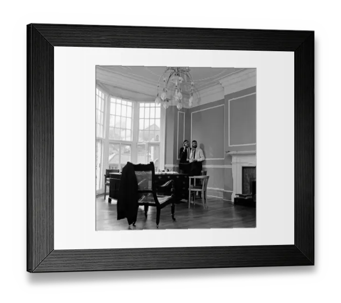 Framed Print : A couple of nice xany characters are Ray Galton (beard) and Alan Simpson