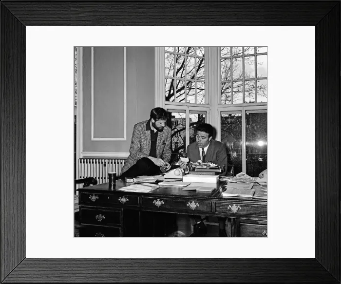 Framed Print : Ray Galton and Alan Simpson on tour for new ideas, and also for possible next Steptoe
