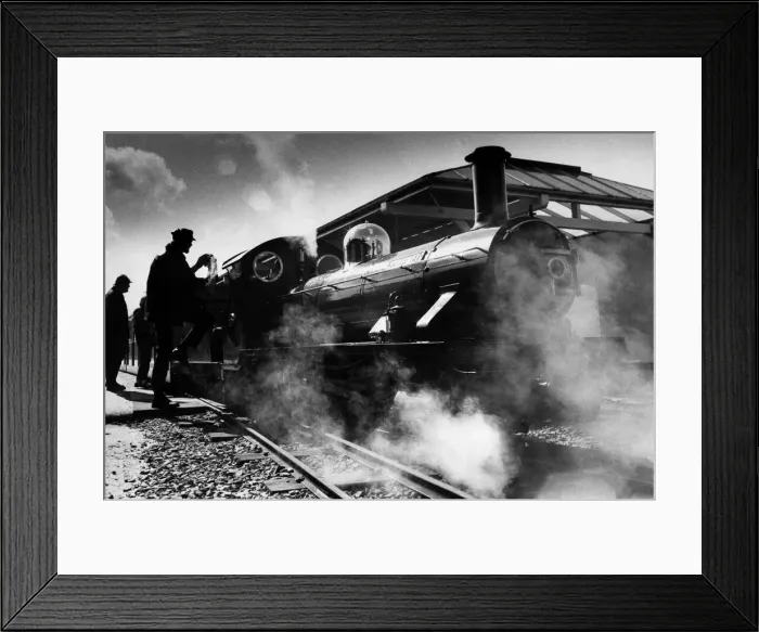 Framed Print : The River Irt, getting up steam to leave Ravenglass Station on 29th March 1972