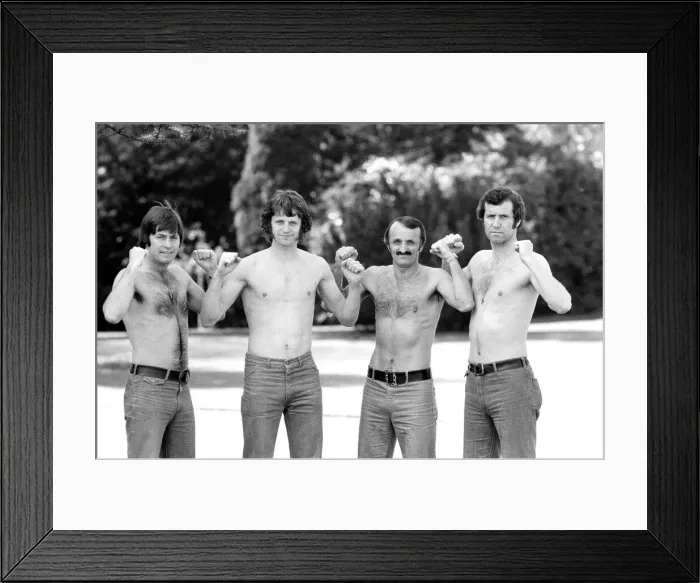 Framed Print : Cup Final Muscle. Southampton FC Players who have all previously played at Wembley Framed Print : Cup Final Muscle. Southampton FC Players who have all previously played at Wembley