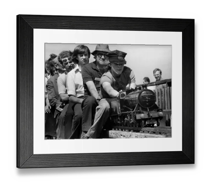 Framed Print : Glyn Winsall opens the throttle on this five inch gauge Nigel Gresley at the seventh Framed Print : Glyn Winsall opens the throttle on this five inch gauge Nigel Gresley at the seventh