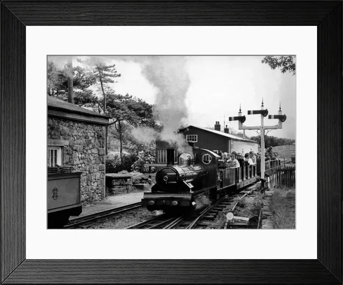 Framed Print : One of the scheduled services sets off on the Eskdale miniature railway on 26 May 1976 Framed Print : One of the scheduled services sets off on the Eskdale miniature railway on 26 May 1976