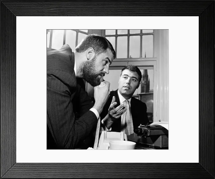 Framed Print : A couple of nice xany characters are Ray Galton (beard) and Alan Simpson