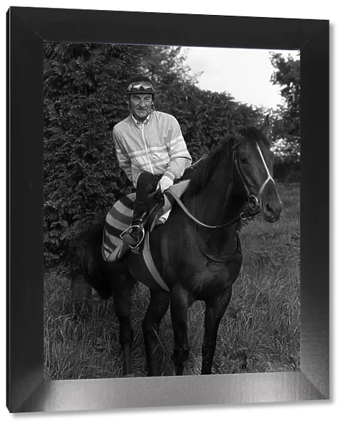 Dancing Brave and jockey Greville Starkey after an early morning gallop 29th May