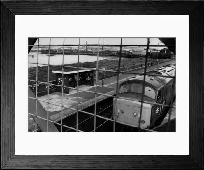 Framed Print : The graffiti plastered waiting room at Prudhoe Railway Station on 30th April 1981 Framed Print : The graffiti plastered waiting room at Prudhoe Railway Station on 30th April 1981