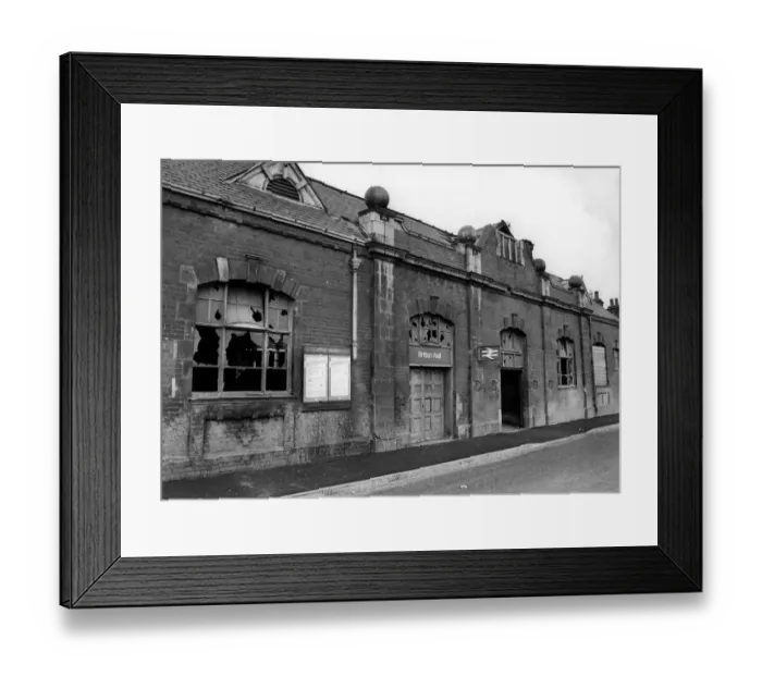 Framed Print : The front entrance of Blaydon Railway Station on 19th January 1977 which has been Framed Print : The front entrance of Blaydon Railway Station on 19th January 1977 which has been