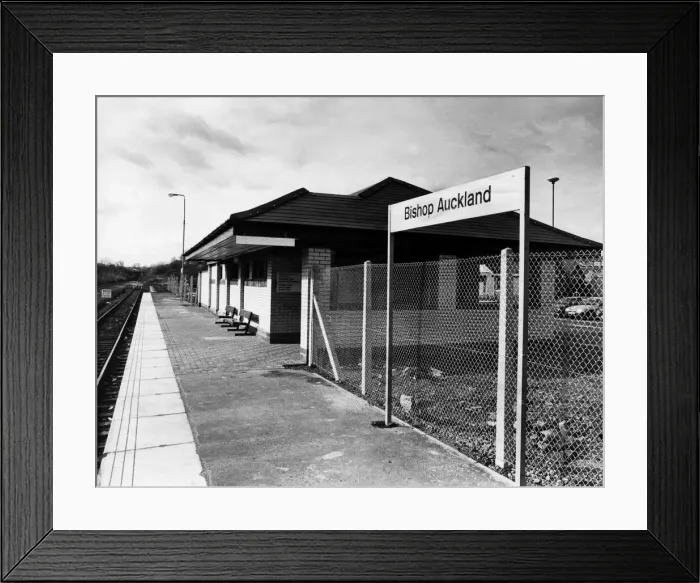 Framed Print : A general view of Bishop Aucklands new Railway Station on 2nd March 1987 Framed Print : A general view of Bishop Aucklands new Railway Station on 2nd March 1987