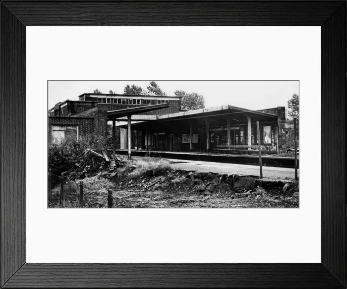 Framed Print : The derelict and vandalised Longbenton Railway Station on 6th September 1978 Framed Print : The derelict and vandalised Longbenton Railway Station on 6th September 1978