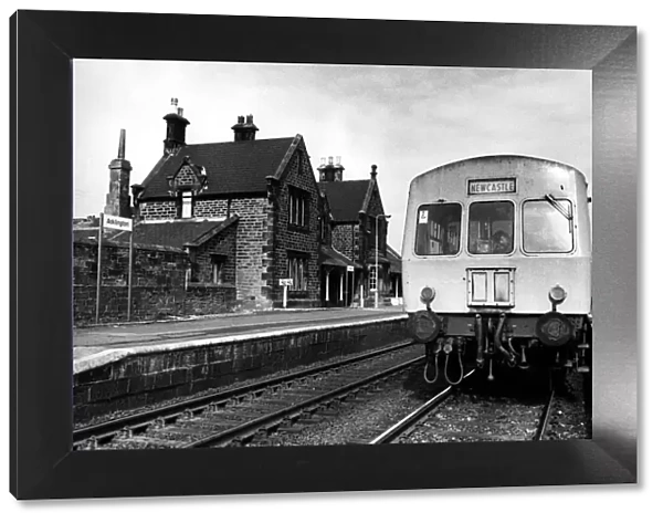 The train now standing at Acklington Station on 30th March 1976