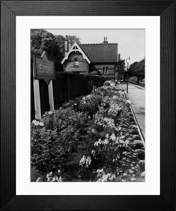Framed Print : A general view of Jesmond Railway Station and the flowerbeds on the platform on 12th Framed Print : A general view of Jesmond Railway Station and the flowerbeds on the platform on 12th