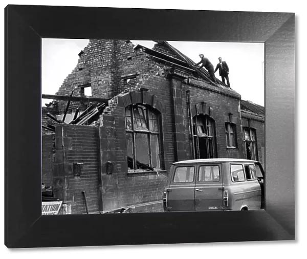 The start of the demolition of Blaydon Railway Station on 20th September 1977