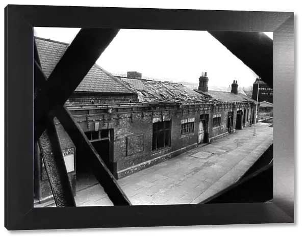 The derelict and vandalised Blaydon Railway Station on 10th July 1977