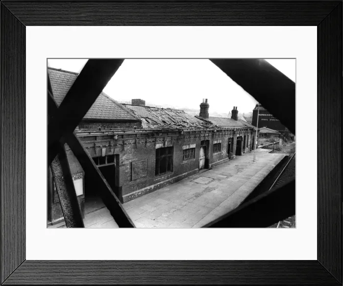 Framed Print : The derelict and vandalised Blaydon Railway Station on 10th July 1977 Framed Print : The derelict and vandalised Blaydon Railway Station on 10th July 1977