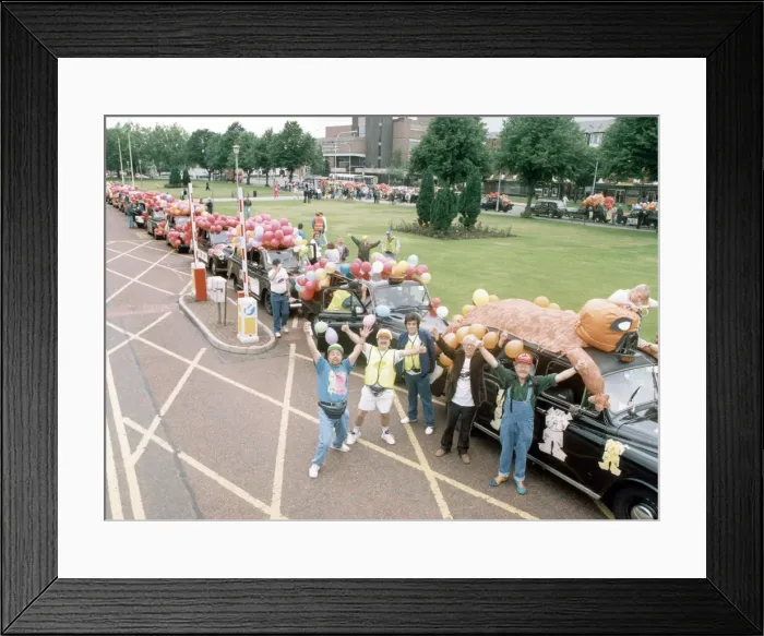 Framed Print : Manchester Taxi Drivers Organisation for Handicapped Children Framed Print : Manchester Taxi Drivers Organisation for Handicapped Children