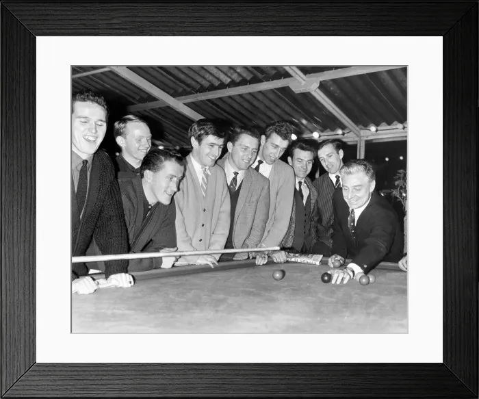 Framed Print : Southampton FC players and manager at Ocean Hotel, Brighton, Monday 30th December 1963 Framed Print : Southampton FC players and manager at Ocean Hotel, Brighton, Monday 30th December 1963