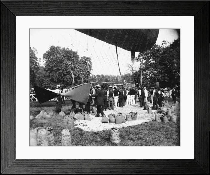Framed Print : Hugh and Herbert Spencer and their ground crew seen here preparing the Spencer Airship Framed Print : Hugh and Herbert Spencer and their ground crew seen here preparing the Spencer Airship