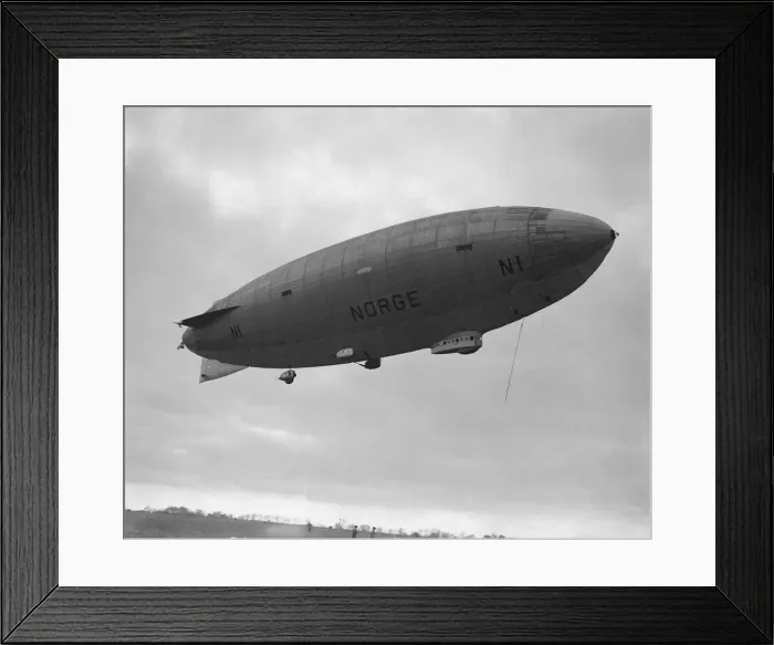 Framed Print : The Italian-built airship Norge, piloted by Colonel Umberto Nobile Framed Print : The Italian-built airship Norge, piloted by Colonel Umberto Nobile