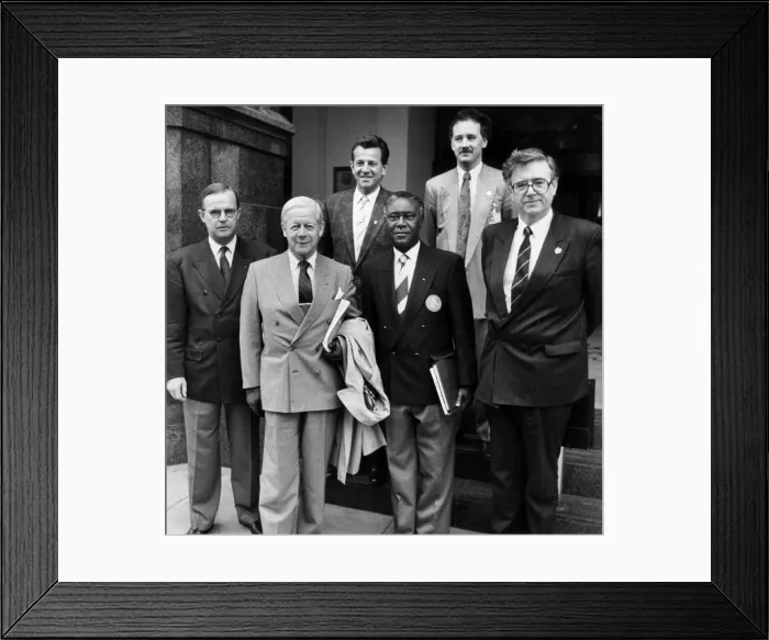 Framed Print : Manchester Olympic Bid for the 1996 Games, March 1990. The Olympic committee in Framed Print : Manchester Olympic Bid for the 1996 Games, March 1990. The Olympic committee in