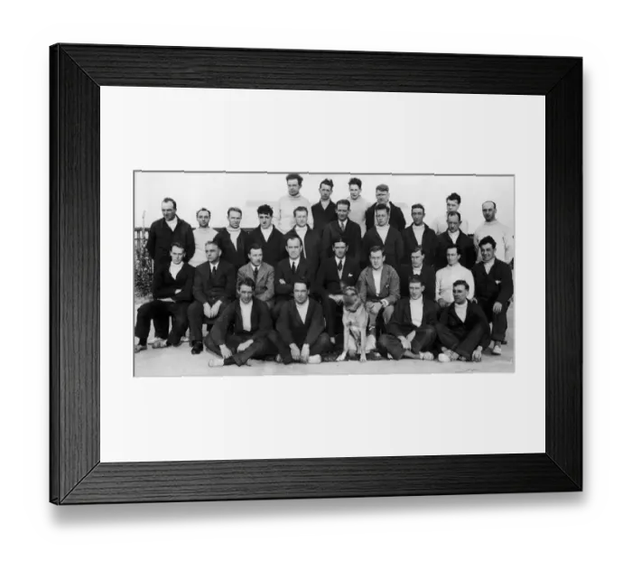 Framed Print : Officers and members of the crew of the R101 pose for photographs after another day of Framed Print : Officers and members of the crew of the R101 pose for photographs after another day of