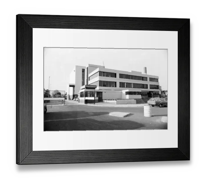 Framed Print : Exterior view of Watneys Brewery in Mortlake, London. 6th August 1975 Framed Print : Exterior view of Watneys Brewery in Mortlake, London. 6th August 1975