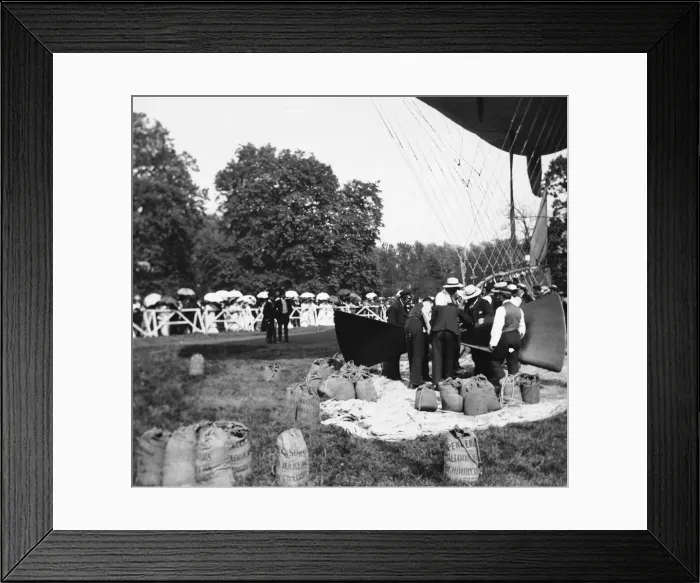 Framed Print : Hugh and Herbert Spencer and their ground crew seen here preparing the Spencer Airship Framed Print : Hugh and Herbert Spencer and their ground crew seen here preparing the Spencer Airship