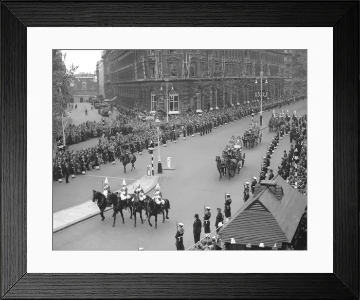 Framed Print : The Carriage Procession of Princes and Princesses of the Blood Royal escorted by