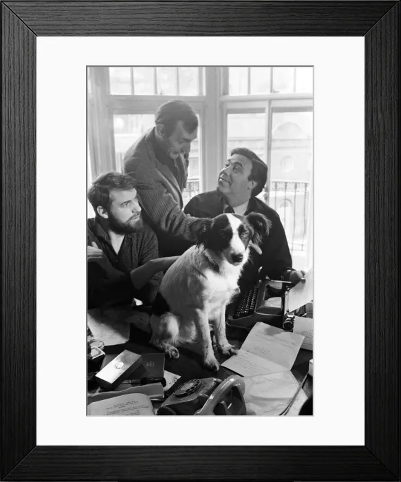 Framed Print : Pickles-the black and white mongrel dog that sniffed-out the location of the World Cup is