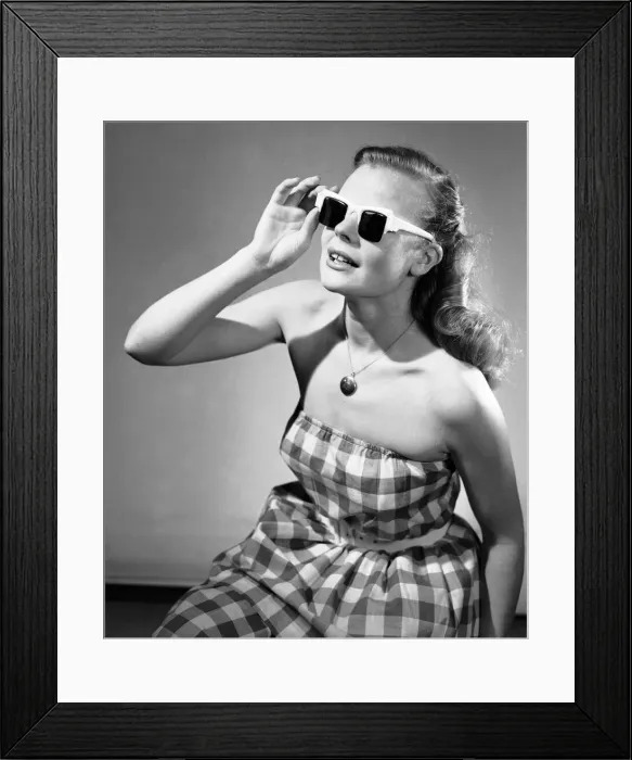 Framed Print : Reveille mannequin seen here modelling the latest summer fashions for 1956