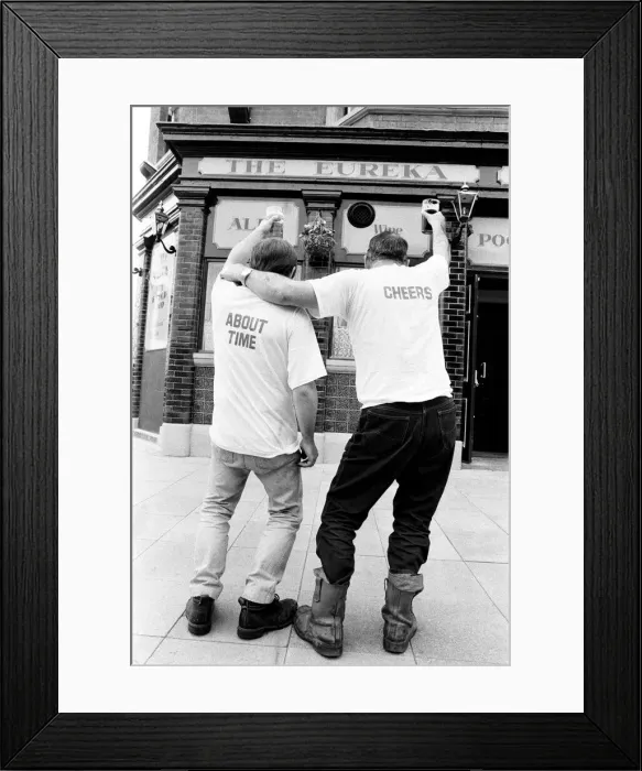 Framed Print : Locals at the Eureka pub and the Bat Hoorse public house celebrate having tthe worlds Framed Print : Locals at the Eureka pub and the Bat Hoorse public house celebrate having tthe worlds