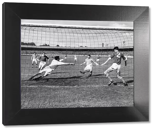 John Divers scores a goal Celtic v Clyde at Shawfield Sept 15th 1962 Final