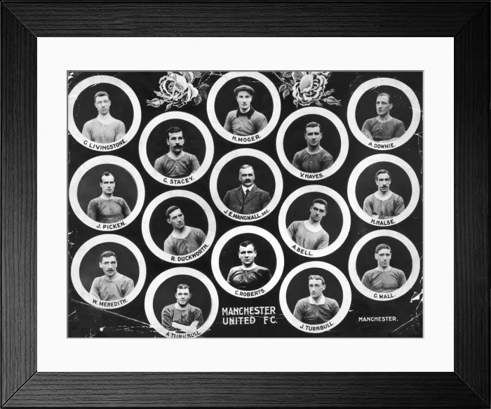 Framed Print : Portrait pictures of the victorious 1909 FA Cup Final Manchester United team