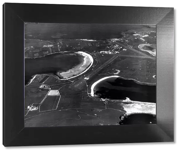 An aerial view of Sumburgh Airport, Shetland. Circa: 31  /  07  /  1979