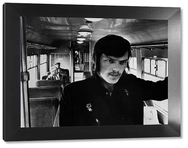 British Rail train guard Mr. Peter Lockey on 21st July 1973