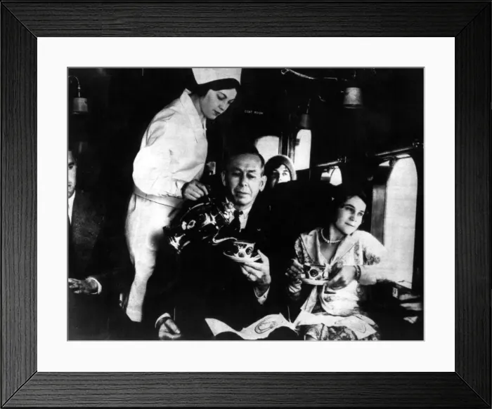 Framed Print : This is what in flight service looked like at the time of the early airlines
