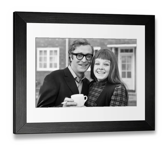 Framed Print : Actor Michael Caine with actress Anna Calder-Marshall, the female lead in the new ATV Framed Print : Actor Michael Caine with actress Anna Calder-Marshall, the female lead in the new ATV