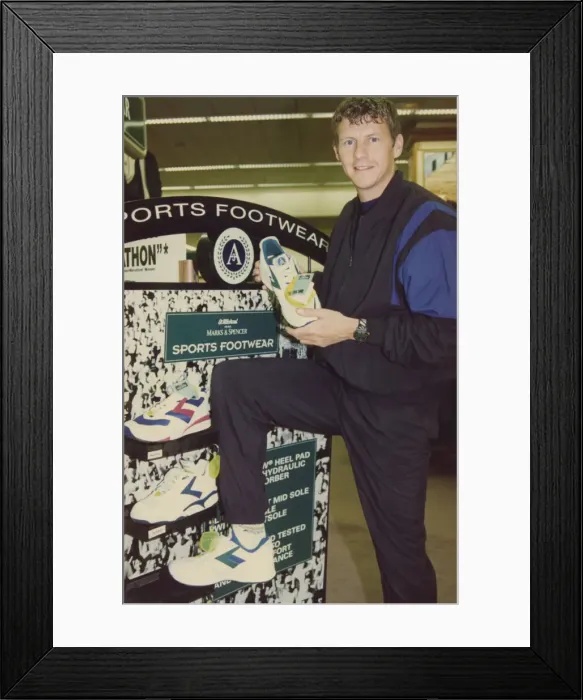 Framed Print : Athlete Steve Cram Steve Cram promotes the new Marks