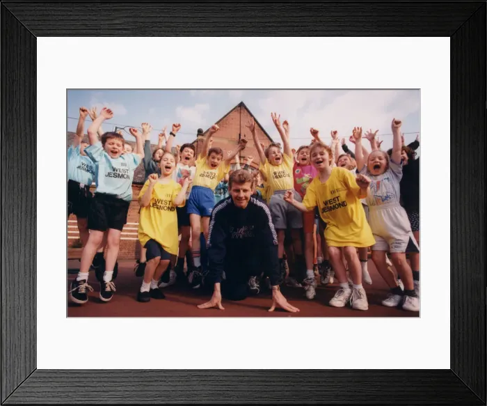 Framed Print : Athlete Steve Cram Steve Cram launches the 15th Children Framed Print : Athlete Steve Cram Steve Cram launches the 15th Children