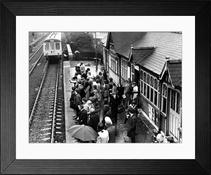 Framed Print : The crowded platform of Walkergate Railway Station on 16th October 1974 Framed Print : The crowded platform of Walkergate Railway Station on 16th October 1974